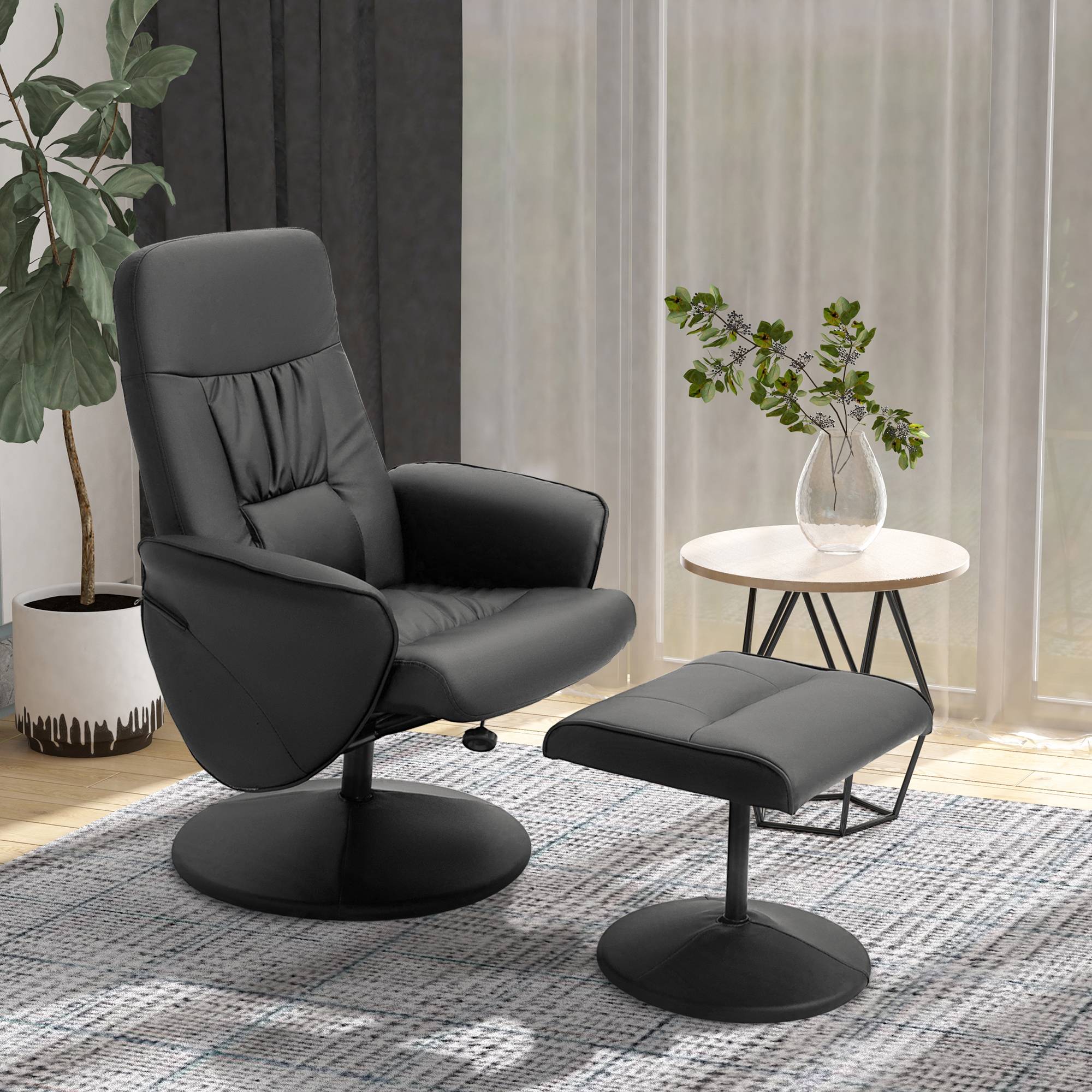 Sans Marque - Fauteuil relax avec repose-pied fauteuil de relaxation relaxant pivotant 360° et dossier inclinable pour TV - Image 4