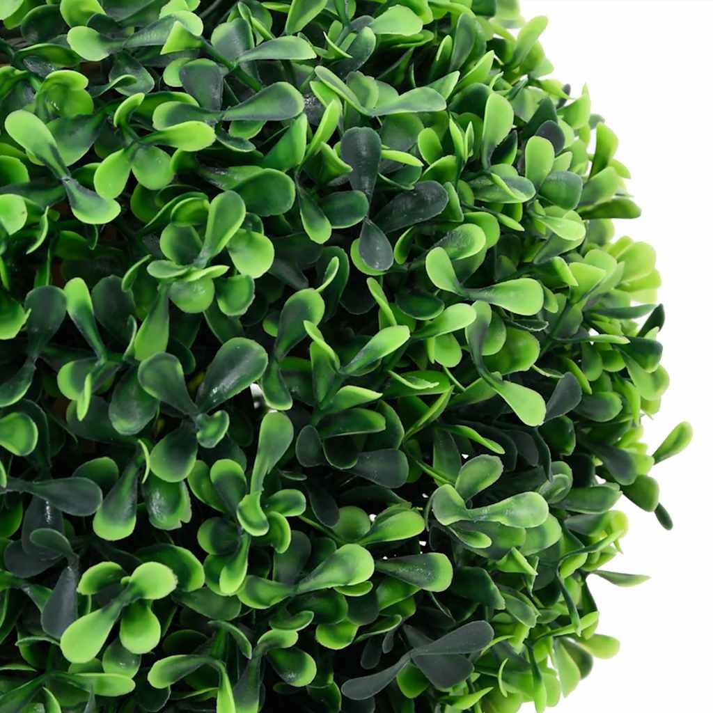 Plantes de buis artificiel en pot polyéthylène vert 29.5 x 29.5 x 37 cm - PANGIVO - Image 4