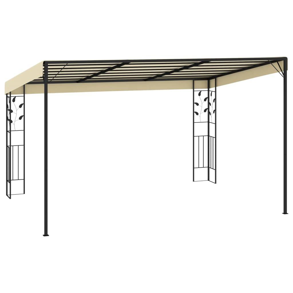 Pergola Jardin - Tonnelle de jardin - Belvédère à montage mural 4x3x2,5 m Crème MI57 - Image 3