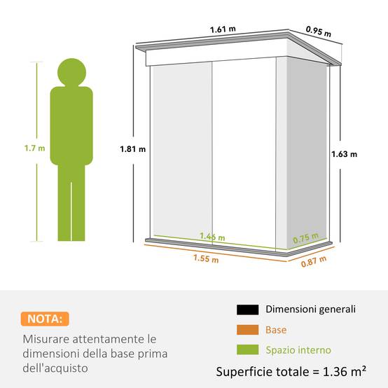 ComfortXL - Armoire de jardin en acier avec porte verrouillable et étagères 161x95x181 cm vert - ComfortXL Outdoor Living - Image 5