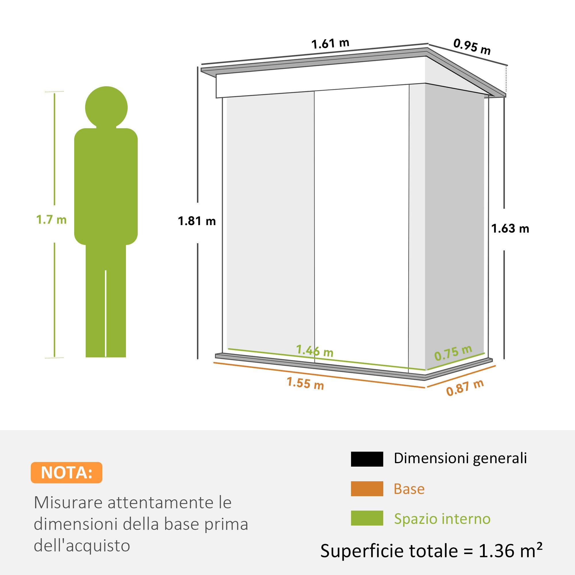 ComfortXL - Armoire de jardin en acier avec porte verrouillable et étagères 161x95x181 cm vert - ComfortXL Outdoor Living - Image 5