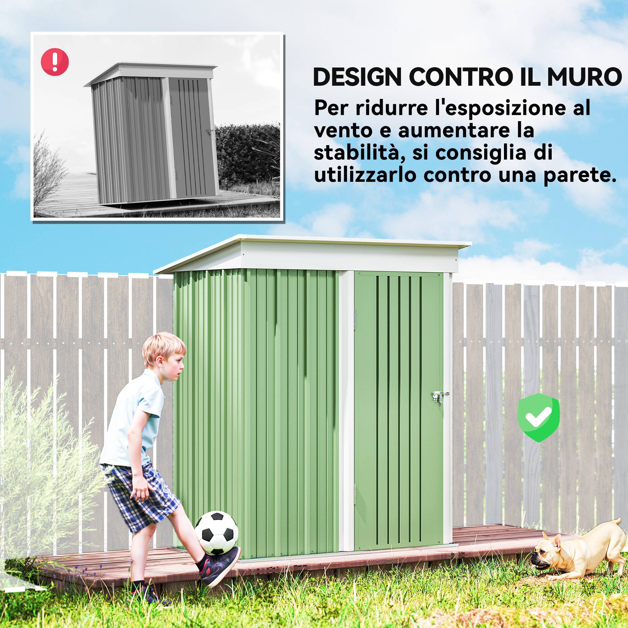 ComfortXL - Armoire de jardin en acier avec porte verrouillable et étagères 161x95x181 cm vert - ComfortXL Outdoor Living - Image 8