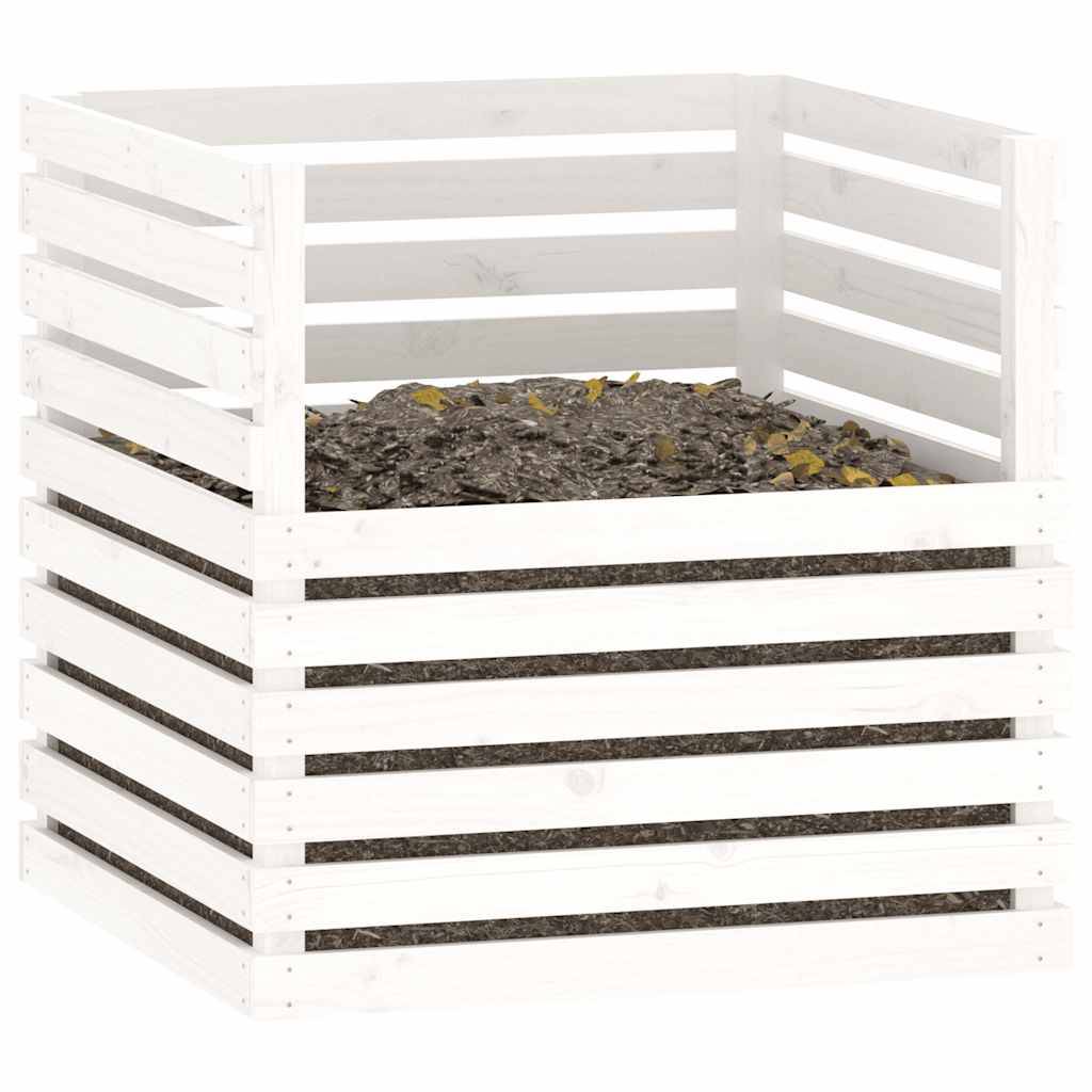 Vidaxl - Composteur Blanc 80x80x78 cm Bois massif de pin vidaXL 822188 - Image 5