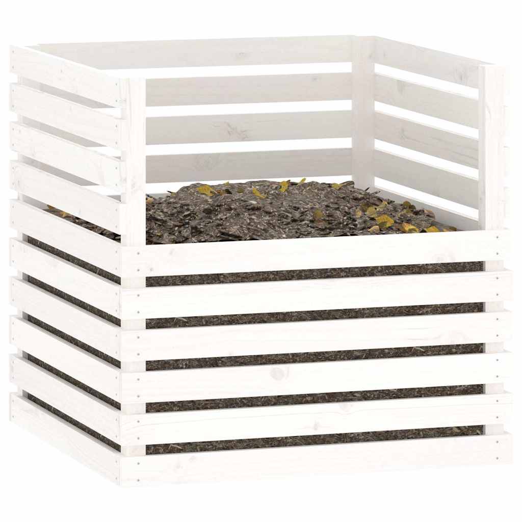 Vidaxl - Composteur Blanc 80x80x78 cm Bois massif de pin vidaXL 822188 - Image 7