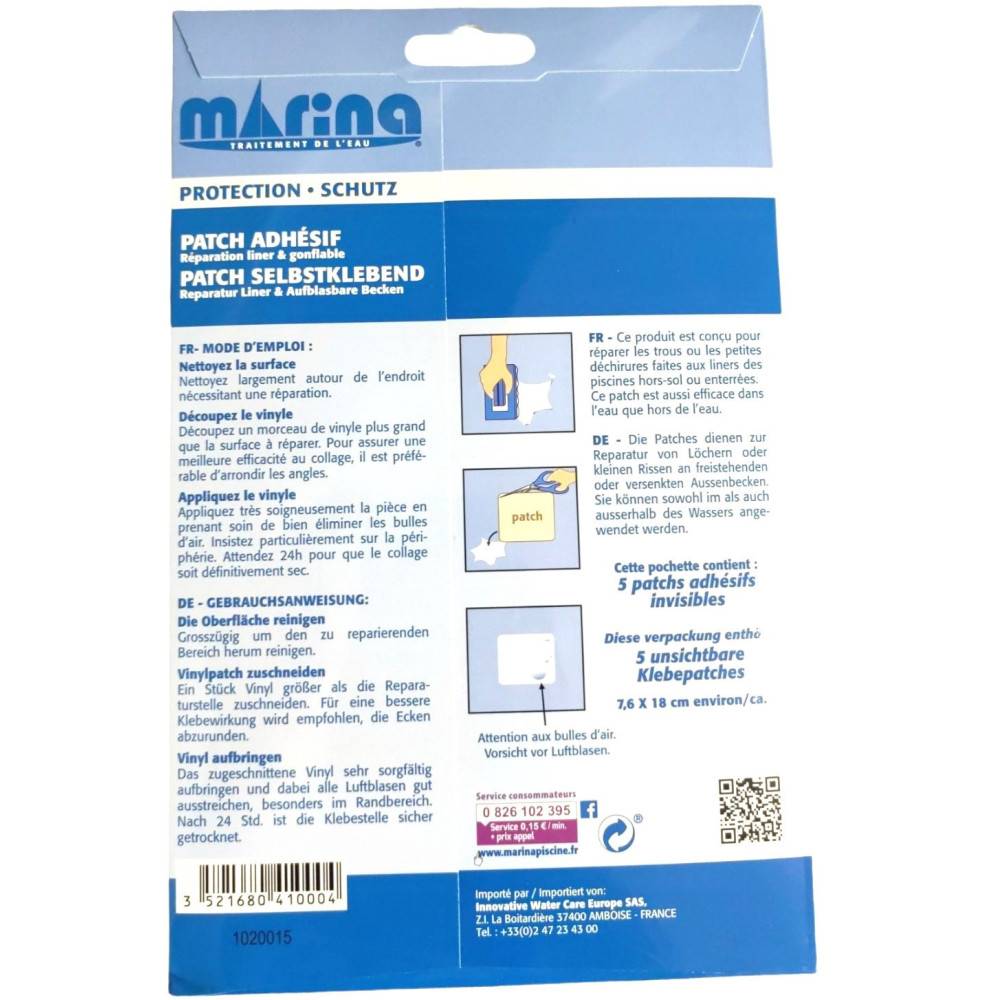 Marina - marina - kit de réparation bouée gonflble et liner contient 5 patchs adhésif - Image 2