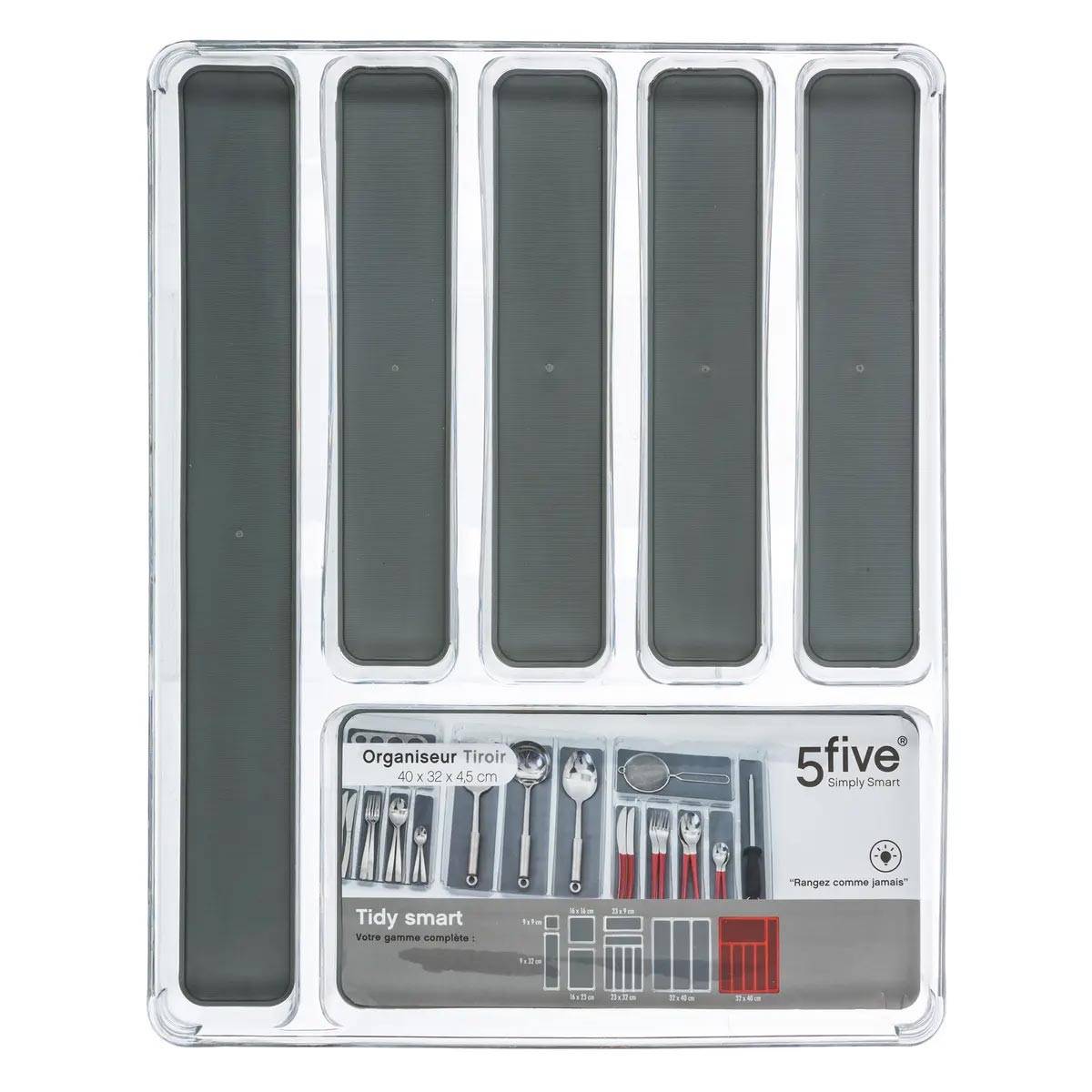 Range-Couverts "6 Compartiments" 40cm Gris - Image 3