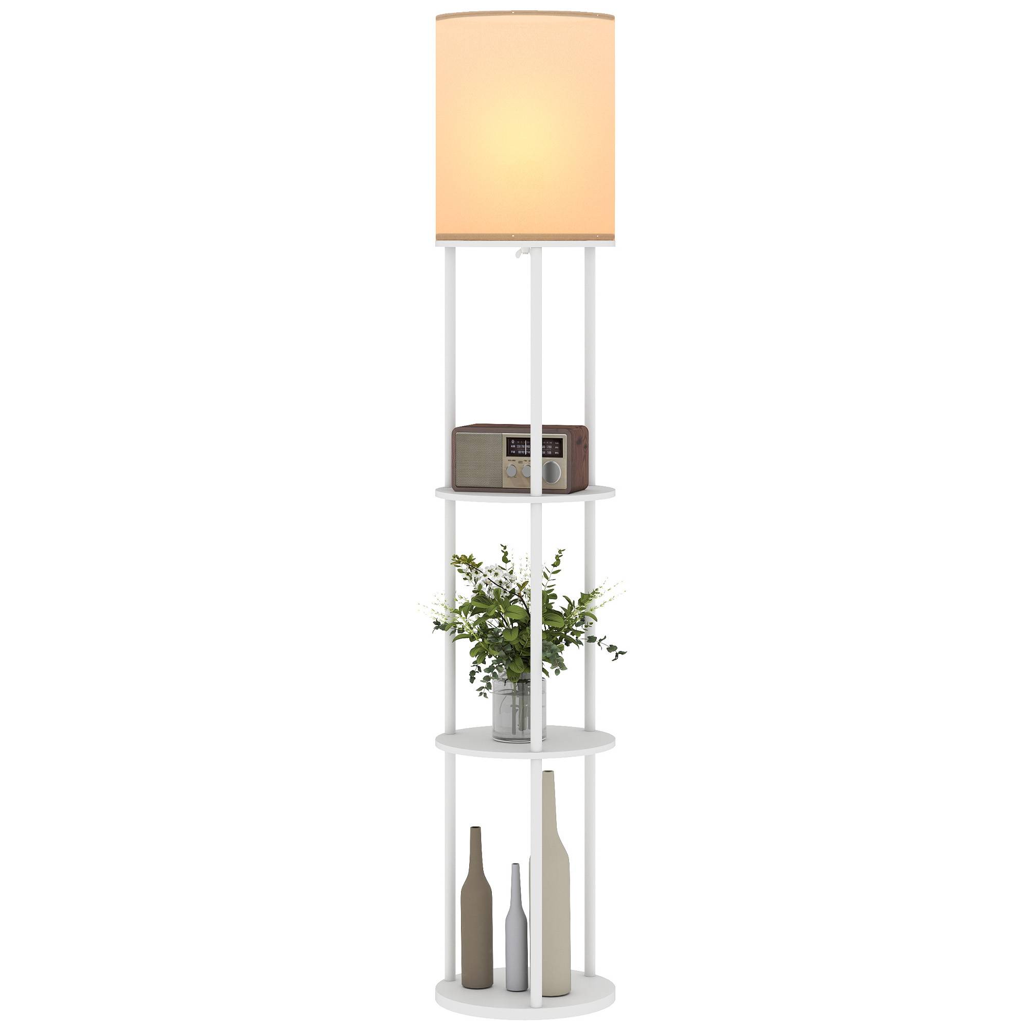 Lampadaire blanc à étagères 3 températures de couleur télécommandé salon chambre bureau - Image 2