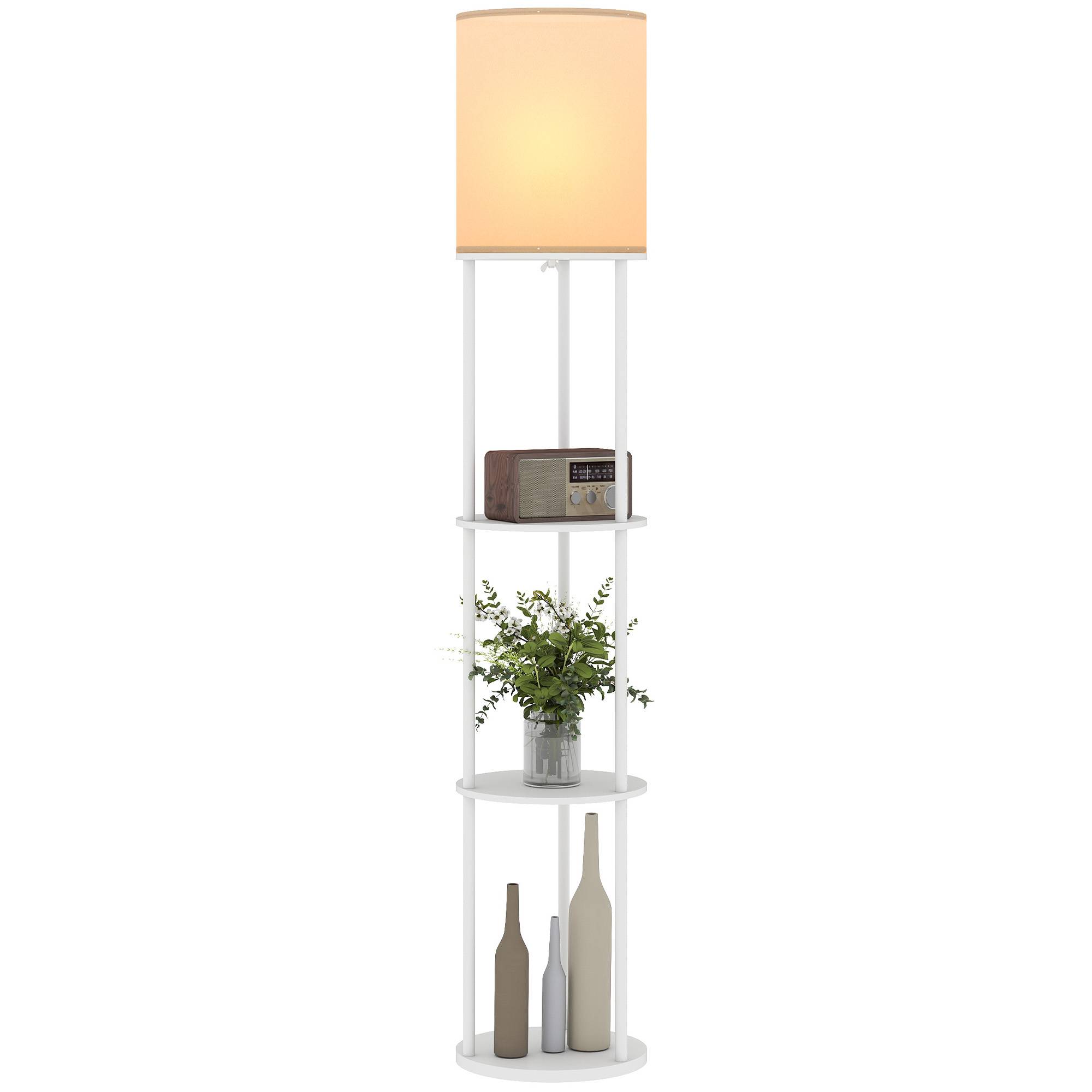 Lampadaire blanc à étagères 3 températures de couleur télécommandé salon chambre bureau - Image 1