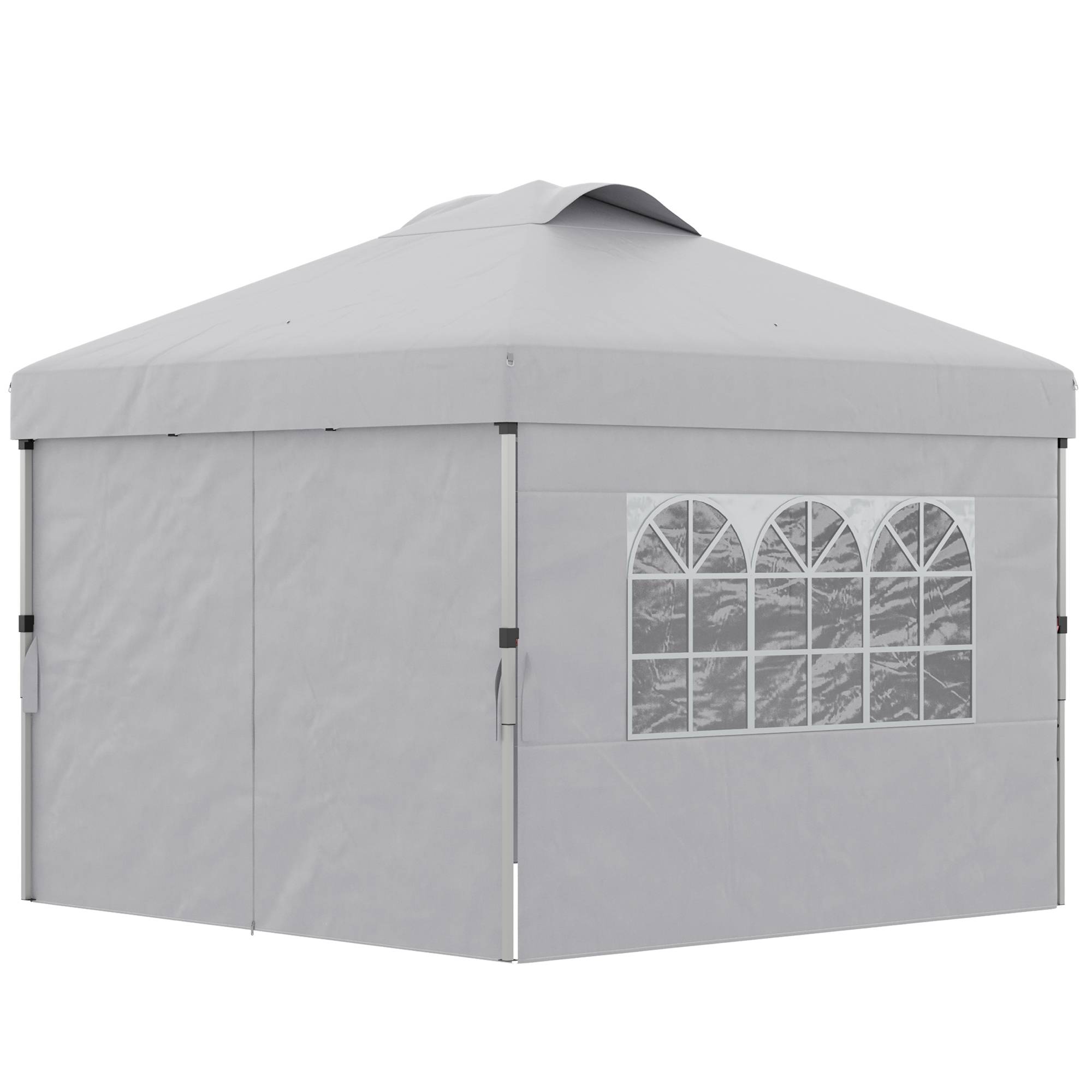 ComfortXL - Tonnelle Pliante Pop-Up Tissu Oxford Événements Extérieurs Hauteur Réglable 3x3m Gris Clair - ComfortXL Outdoor Living - Image 2