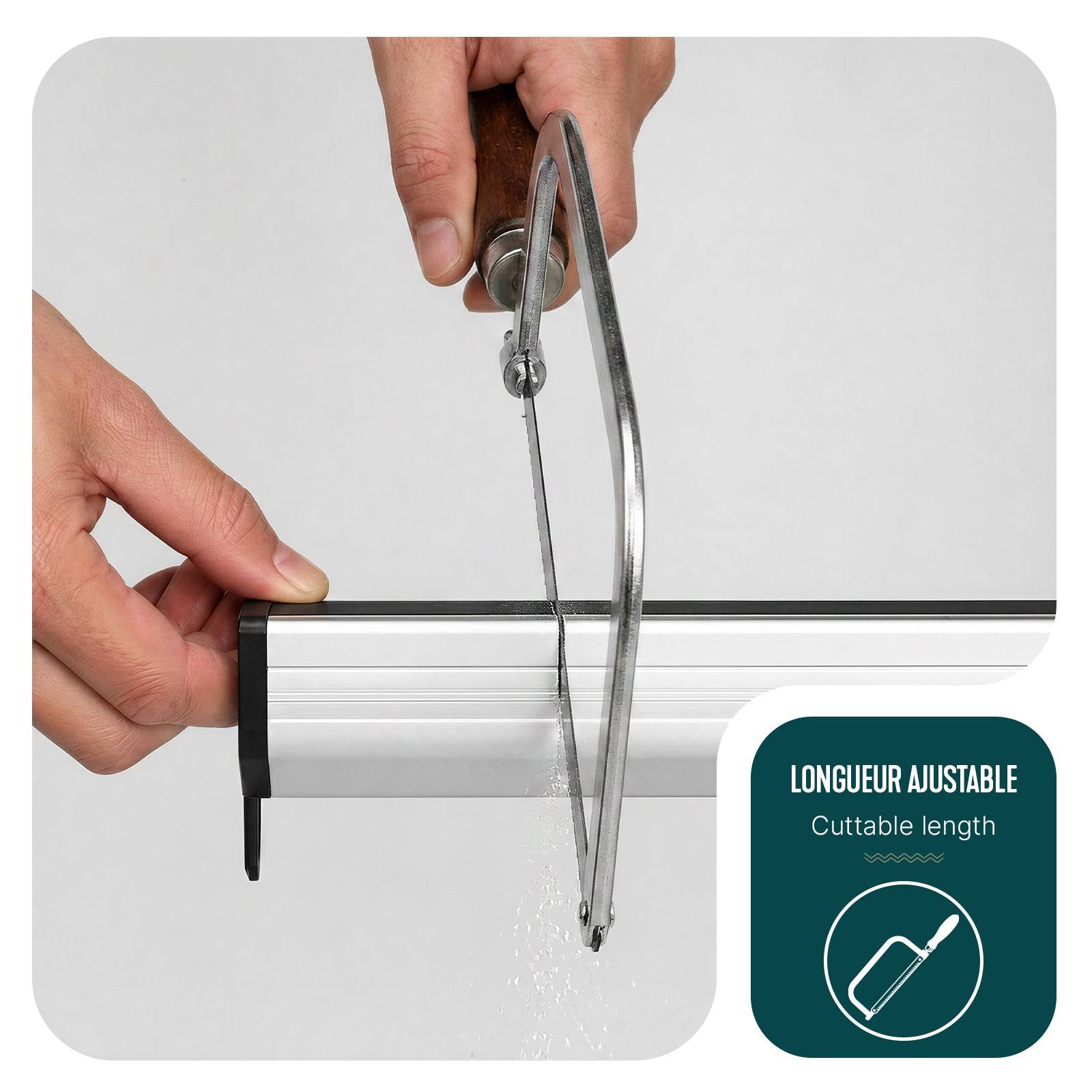 Vounot - Moustiquaire de fenêtre L80 x H130 cm  enroulable et recoupable en aluminium blanc VOUNOT® - Image 4