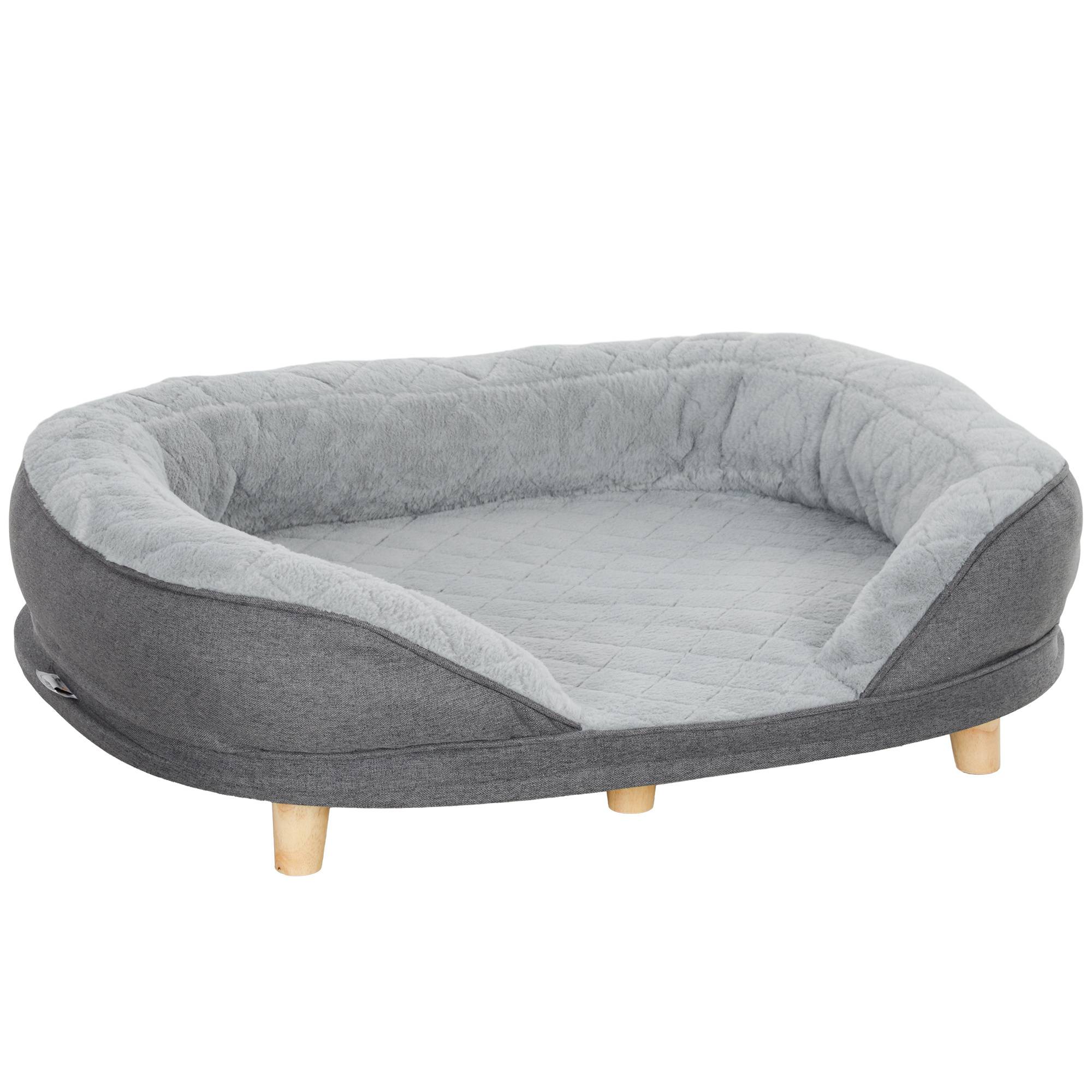ComfortXL - Canapé pour chien polyester MDF 90 x 78 x 25 cm gris couchage surélevé housse amovible jusqu’à 25 kg - Image 10