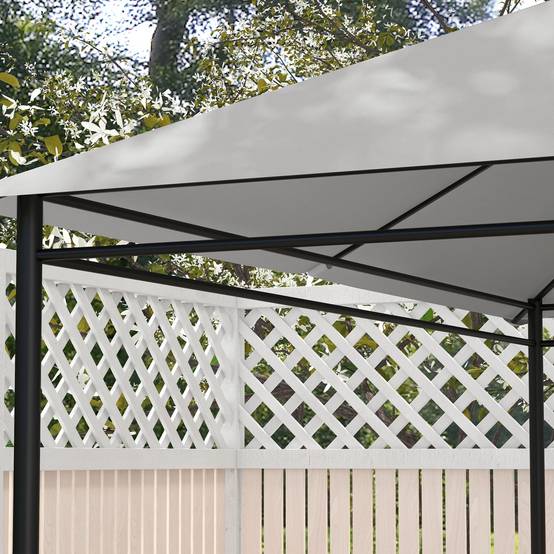 Outsunny - Toile de remplacement pour pavillon tonnelle tente gazebo jardin 3x4m toit de rechange anti-UV tissu polyester haute densité gris clair - Outsunny - Image 8