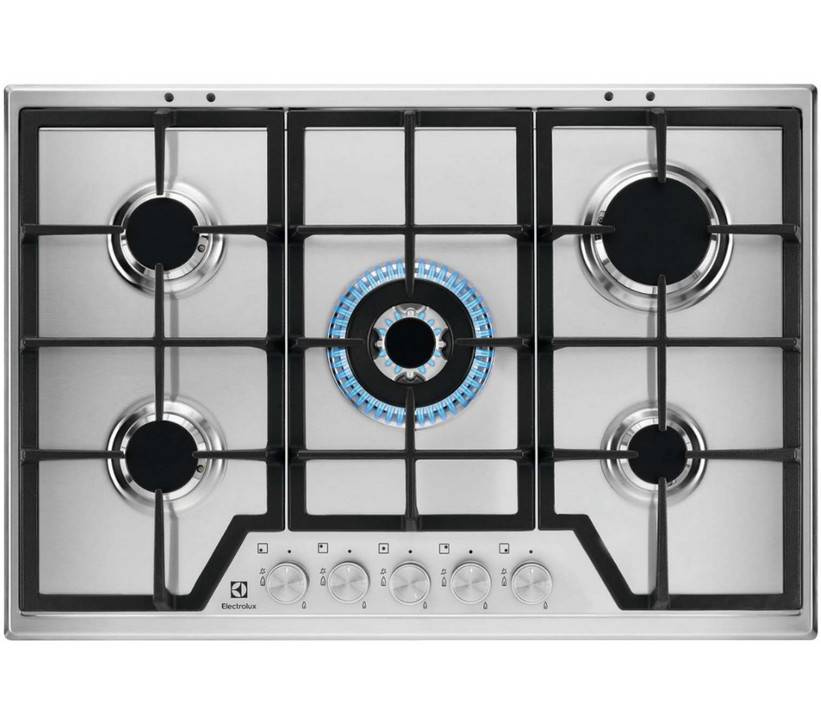 Table de cuisson gaz 75cm 5 feux KGS7536SX Electrolux - Image 1