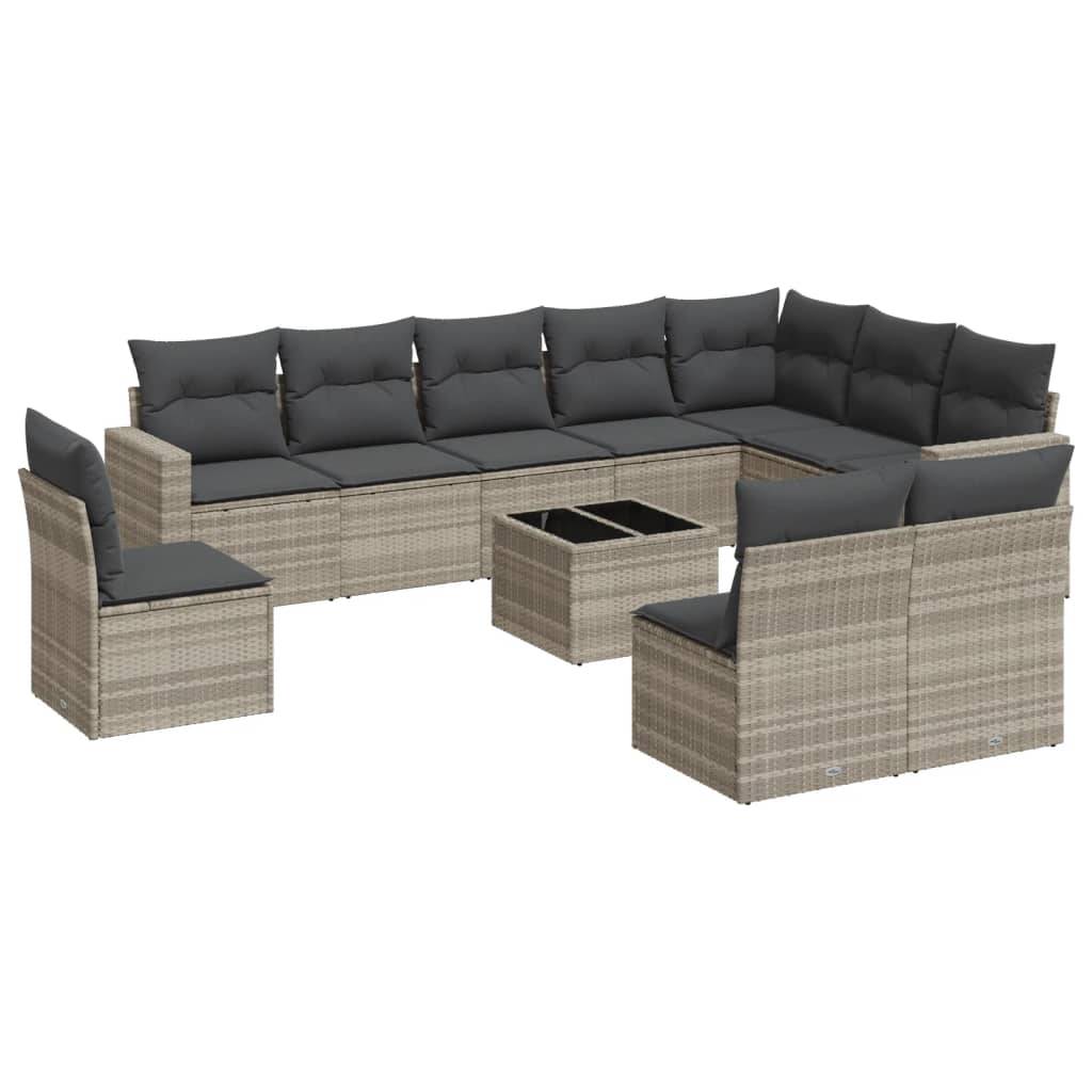 ComfortXL - Salon de jardin bas 11 pièces Résine Tressée Gris Clair avec Coffres de Rangement – ComfortXL Outdoor Living - Image 2