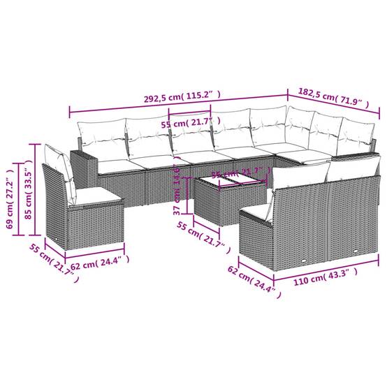ComfortXL - Salon de jardin bas 11 pièces Résine Tressée Gris Clair avec Coffres de Rangement – ComfortXL Outdoor Living - Image 3