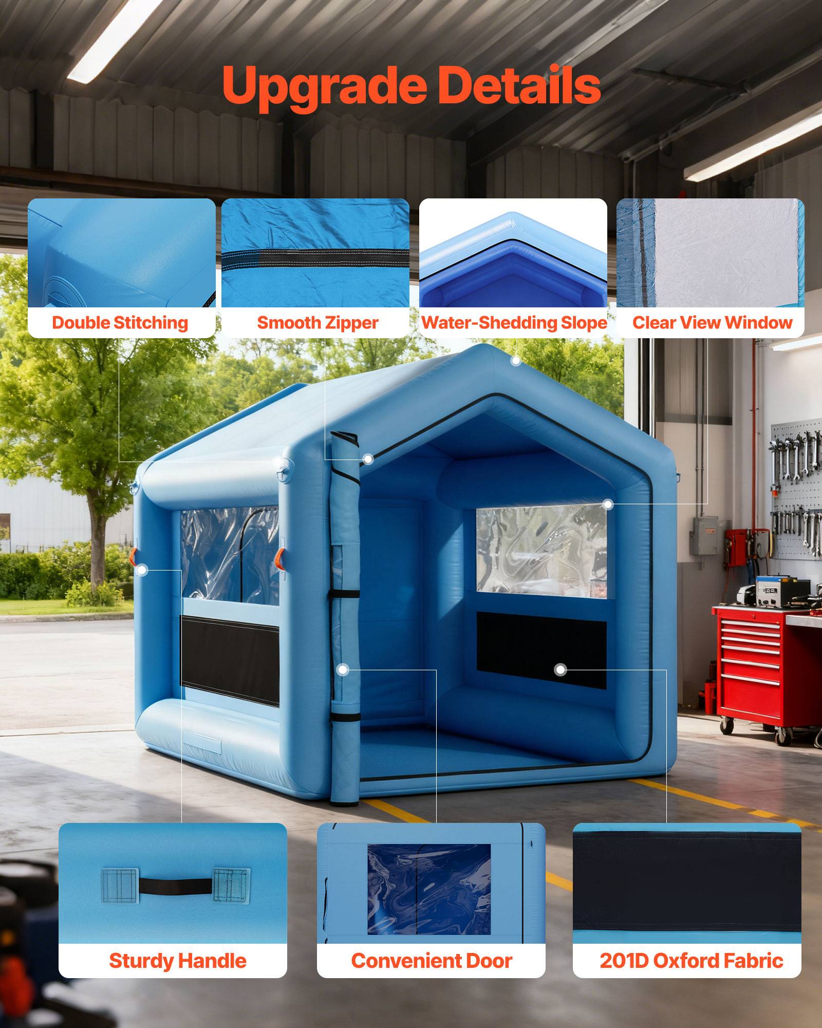 Vevor - VEVOR Cabine de peinture gonflable 3 x 2,5 m, souffleur 550 W, filtration haute performance - Image 5