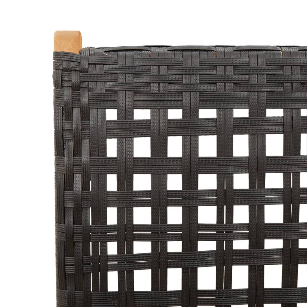 PANGIVO - Chaise de jardin inclinable bois d’acacia et résine tressée noir 57 x 70 x 85-109 cm - PANGIVO - Image 9