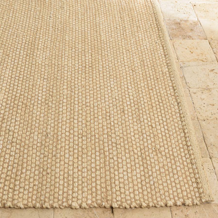 QUENTIN - Tapis rectangulaire 200x290cm en jute et coton beige - Image 4