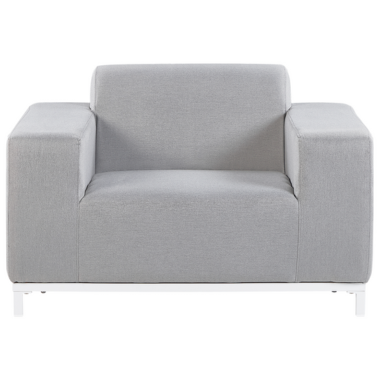 Fauteuil Tissu Gris clair ROVIGO - Beliani - Image 4