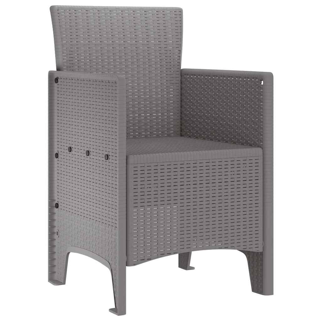 PANGIVO - Chaise de jardin polypropylène gris clair 53 x 49 x 85 cm, Poids :24.5kg - PANGIVO - Image 4