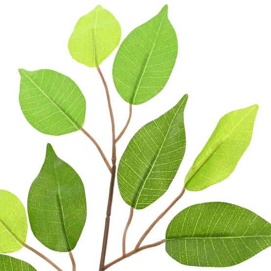 Plante artificielle Ficus tissu et bois vert 73 x 16 x 60 cm - PANGIVO - Image 4