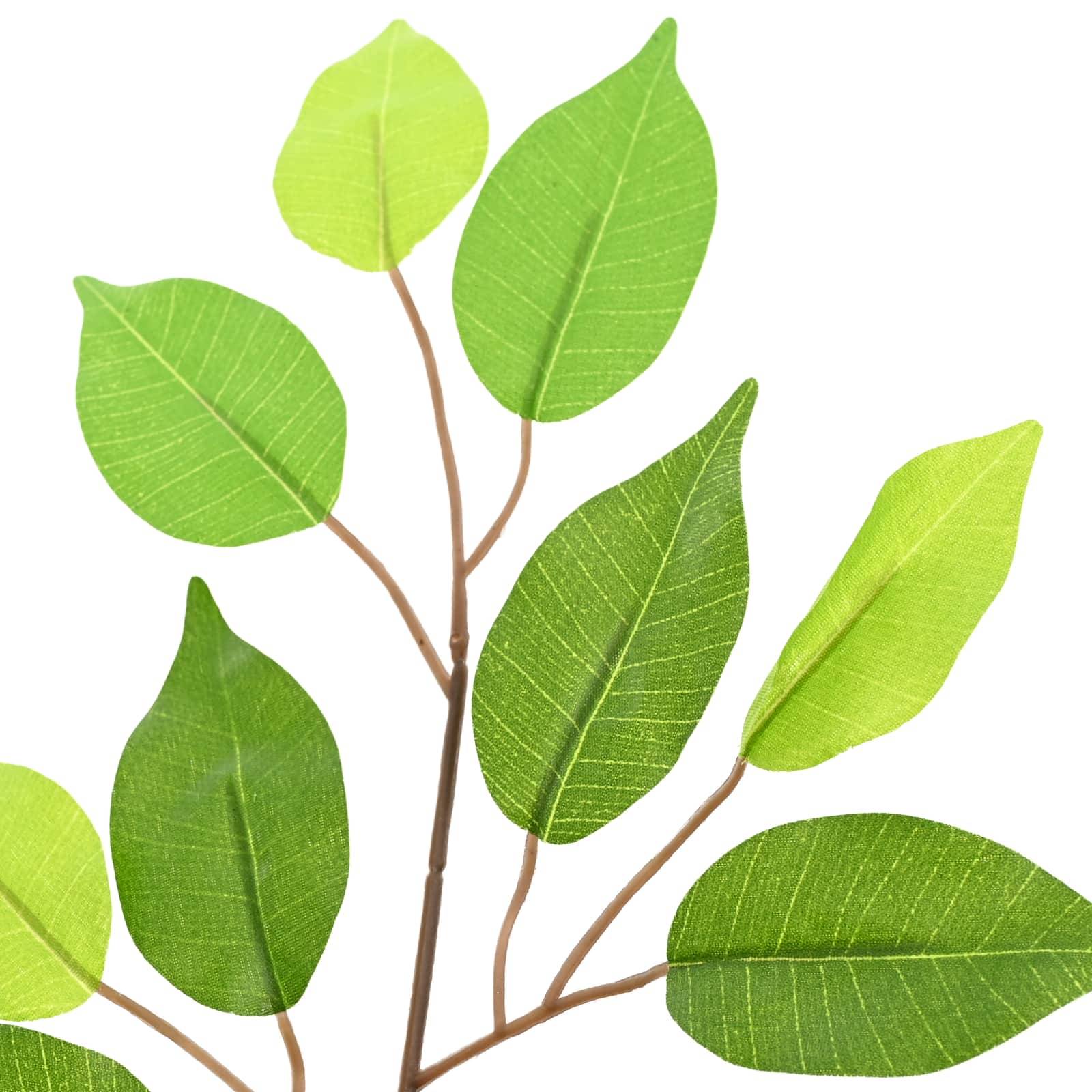 Plante artificielle Ficus tissu et bois vert 73 x 16 x 60 cm - PANGIVO - Image 4