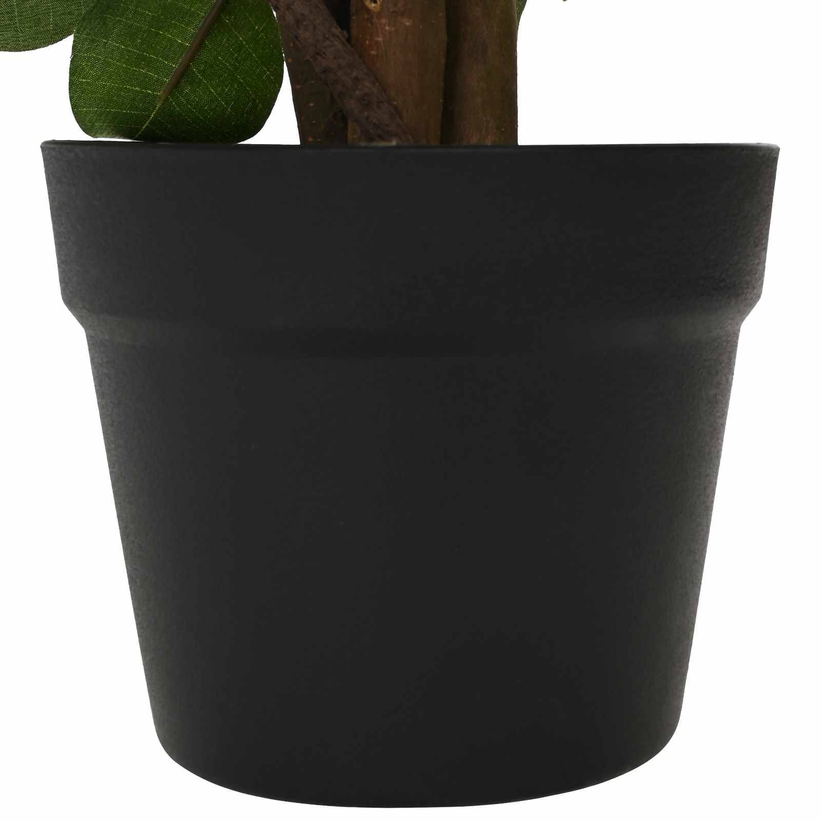 Plante artificielle Ficus tissu et bois vert 73 x 16 x 60 cm - PANGIVO - Image 5