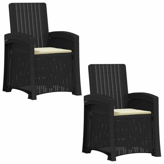 PANGIVO - Chaises de jardin polypropylène anthracite et crème 56 x 63 x 92 cm - PANGIVO - Image 2