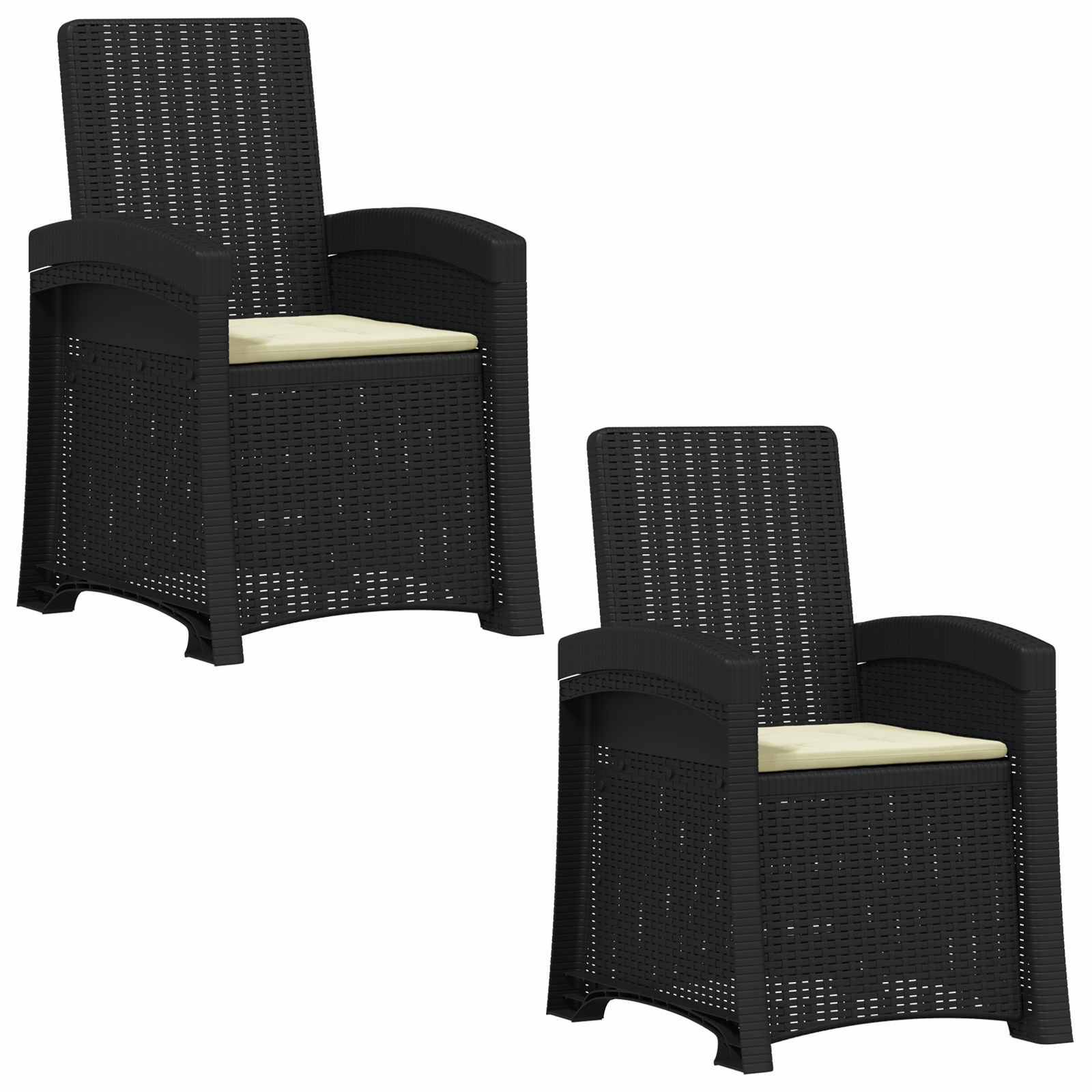PANGIVO - Chaises de jardin polypropylène anthracite et crème 56 x 63 x 92 cm - PANGIVO - Image 2