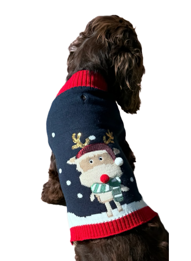 Pull noel brode père noel-pour chien- deguisement tricote  taille L - Mon Ami Luki - Image 2
