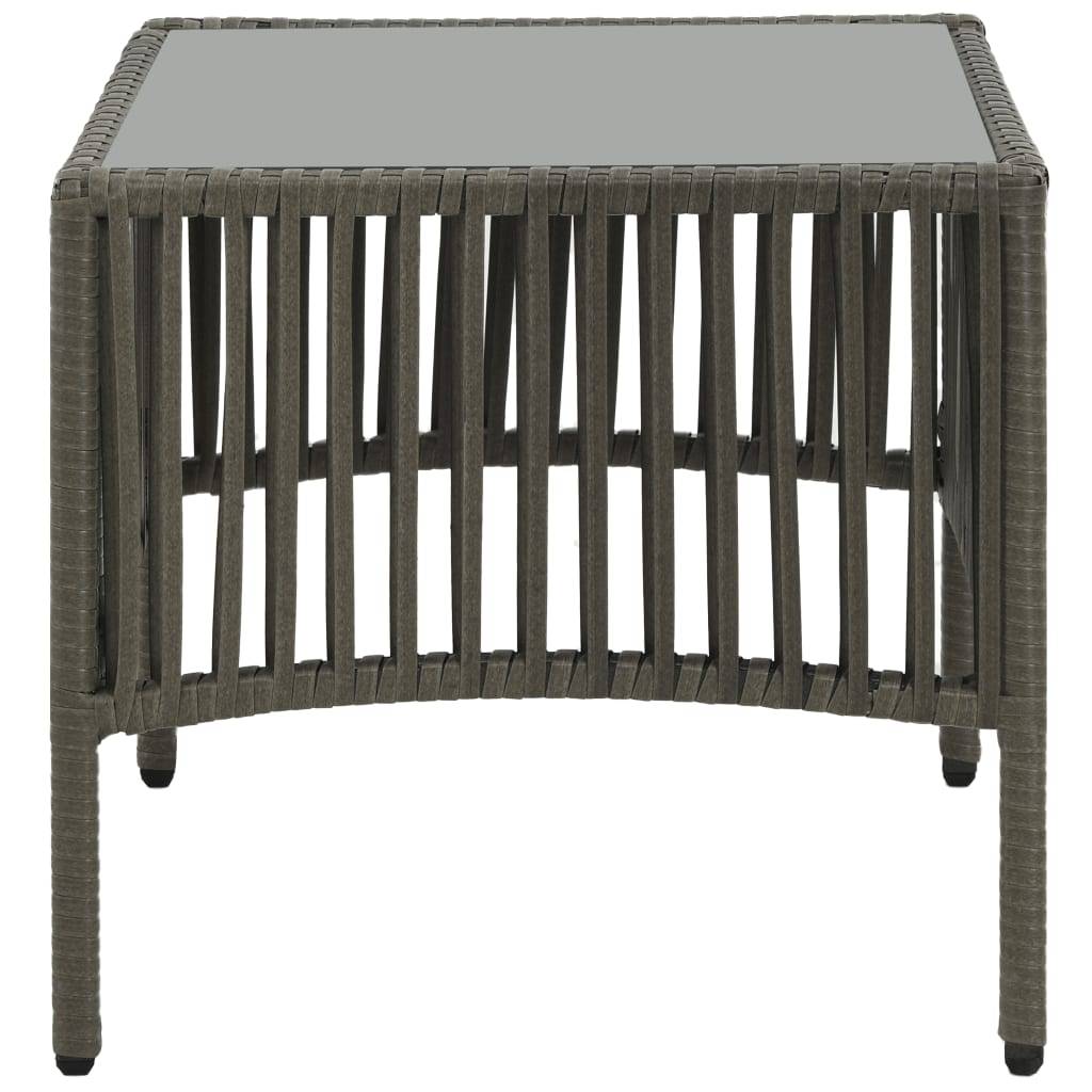 Helloshop26 - Lot de 2 transats chaise longue bain de soleil lit de jardin terrasse meuble d'extérieur avec table résine tressée gris - Image 4