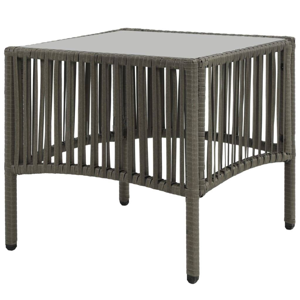 Helloshop26 - Lot de 2 transats chaise longue bain de soleil lit de jardin terrasse meuble d'extérieur avec table résine tressée gris - Image 3