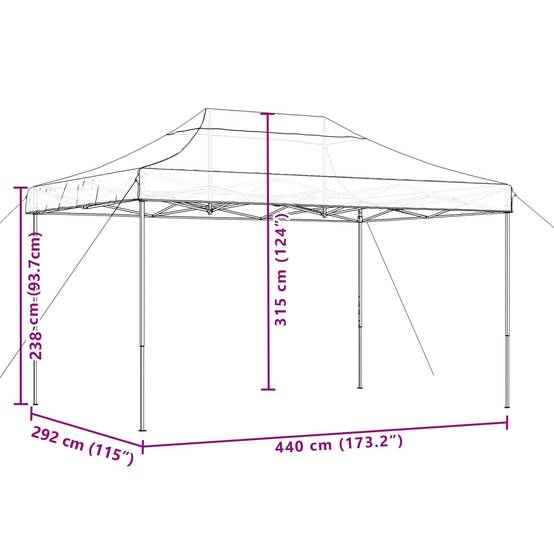 Vidaxl - Tente de réception pliable escamotable taupe 440x292x315 cm vidaXL 4004962 - Image 3