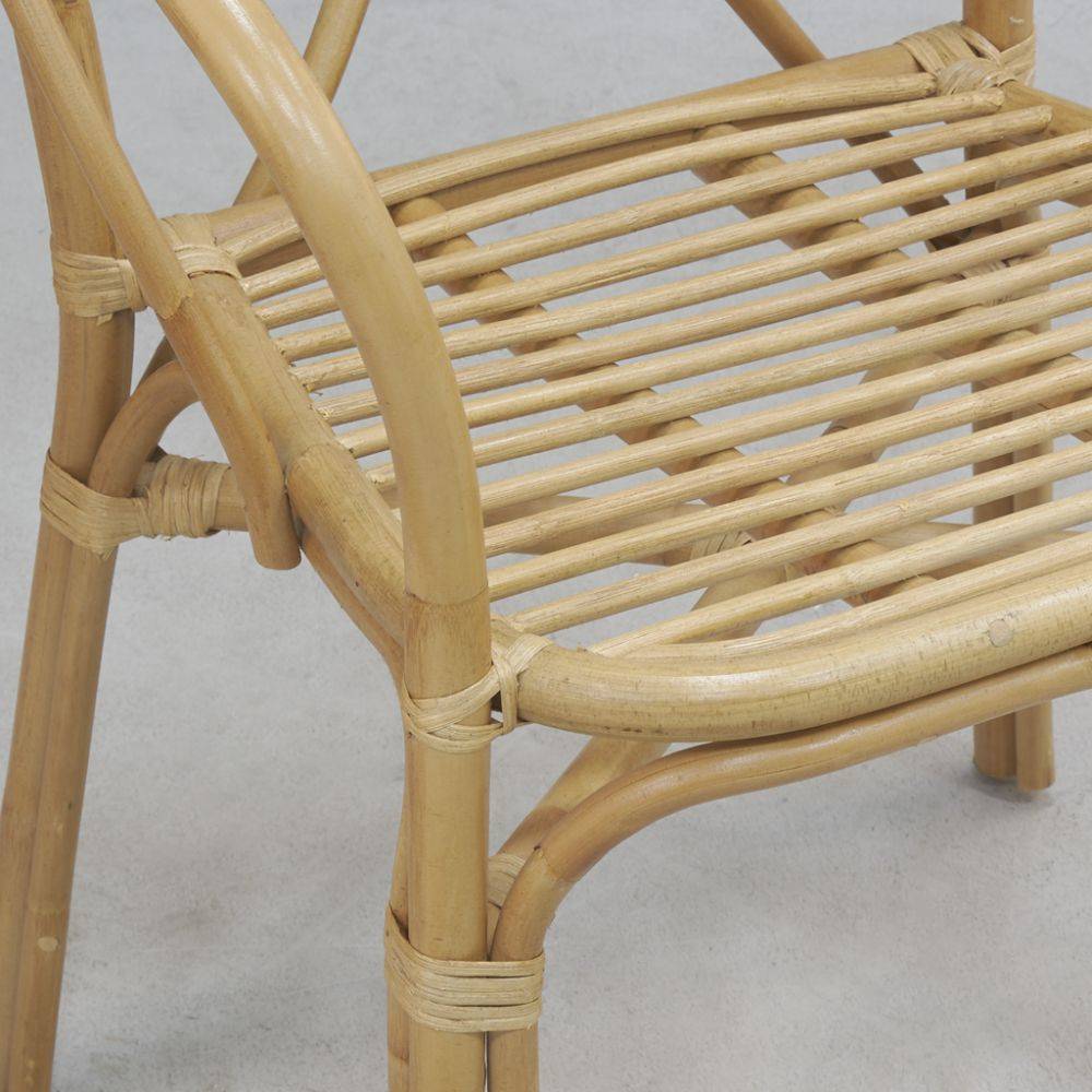Aubry Gaspard - Fauteuil en rotin naturel dossier croisé Charlie - Image 4
