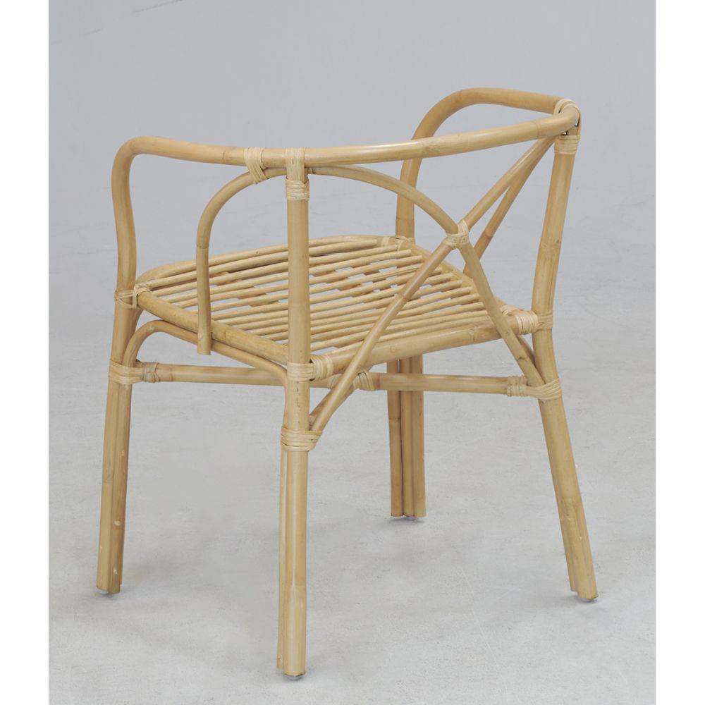 Aubry Gaspard - Fauteuil en rotin naturel dossier croisé Charlie - Image 2