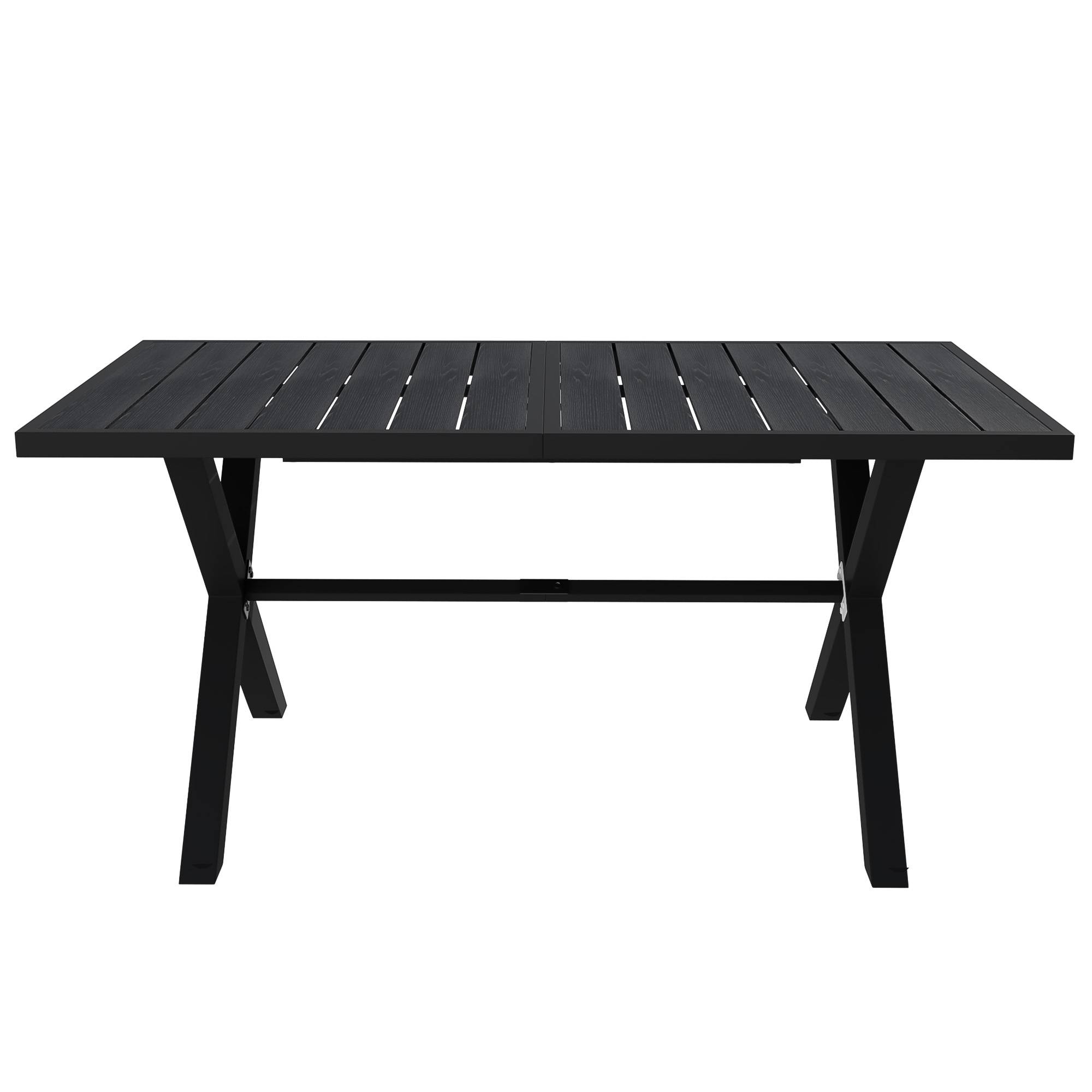 Ensemble Table et Chaise de Jardin avec Table et 6 Chaises Polyester Noir Naturel - Image 6