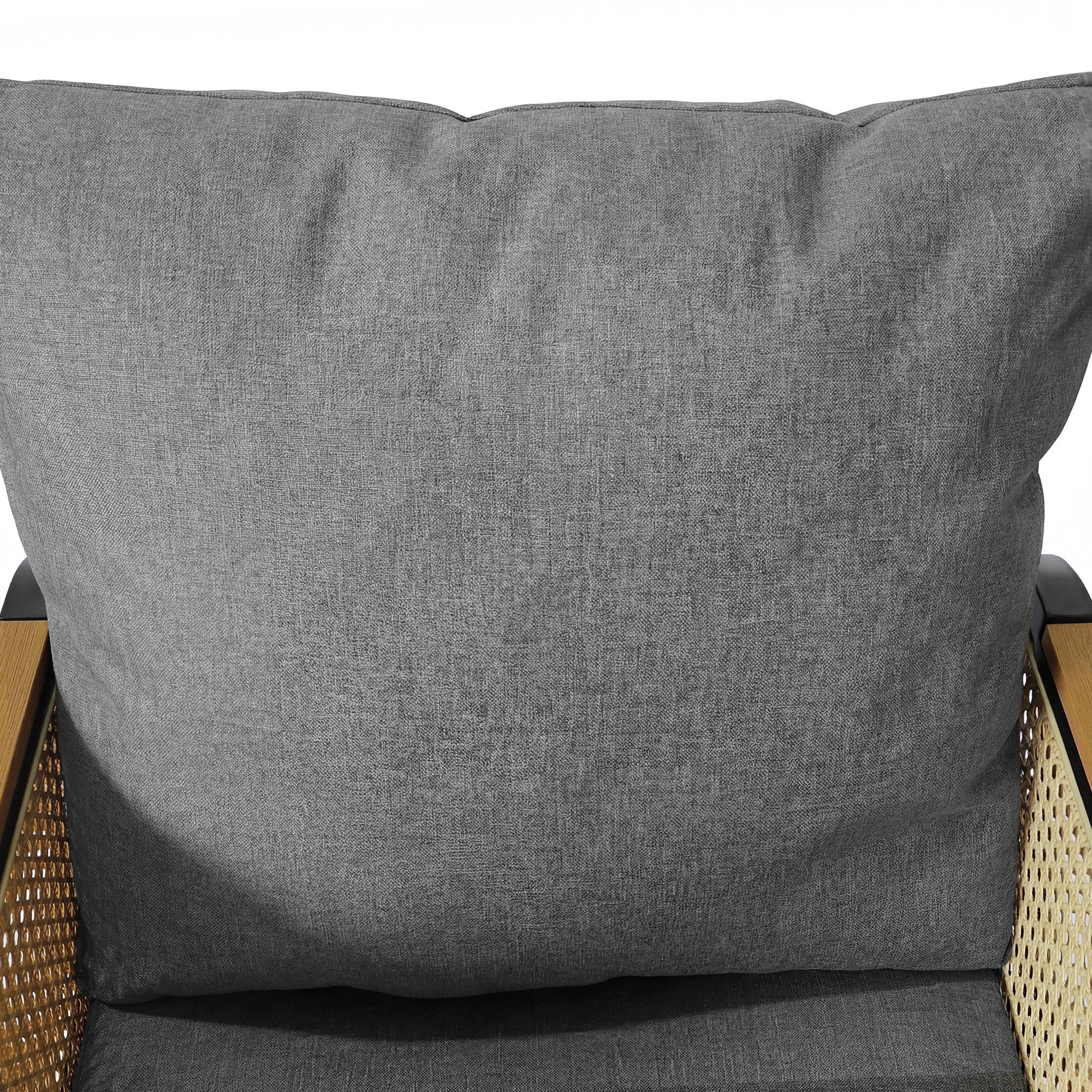 Ensemble Table et Chaise de Jardin avec Table et 6 Chaises Polyester Noir Naturel - Image 7