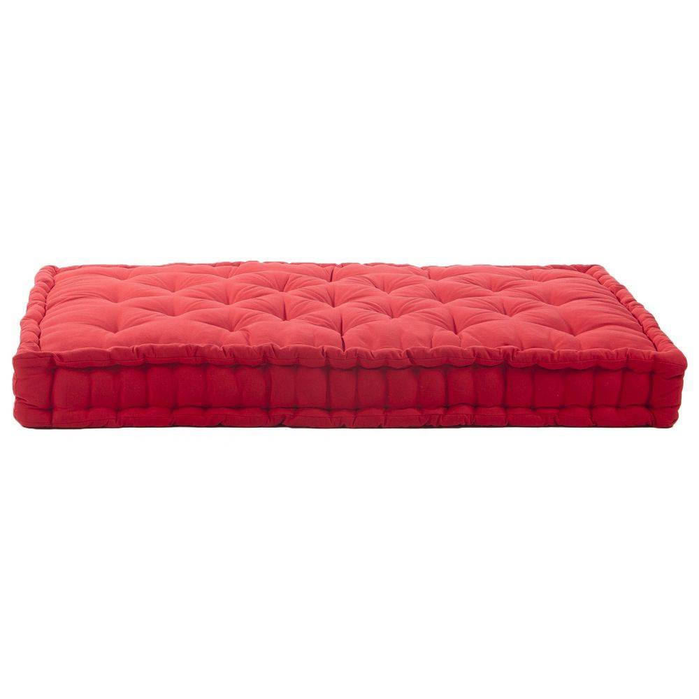 Jardindeco - Coussin de palette en coton coloré 120 x 80 cm Rouge - Image 4