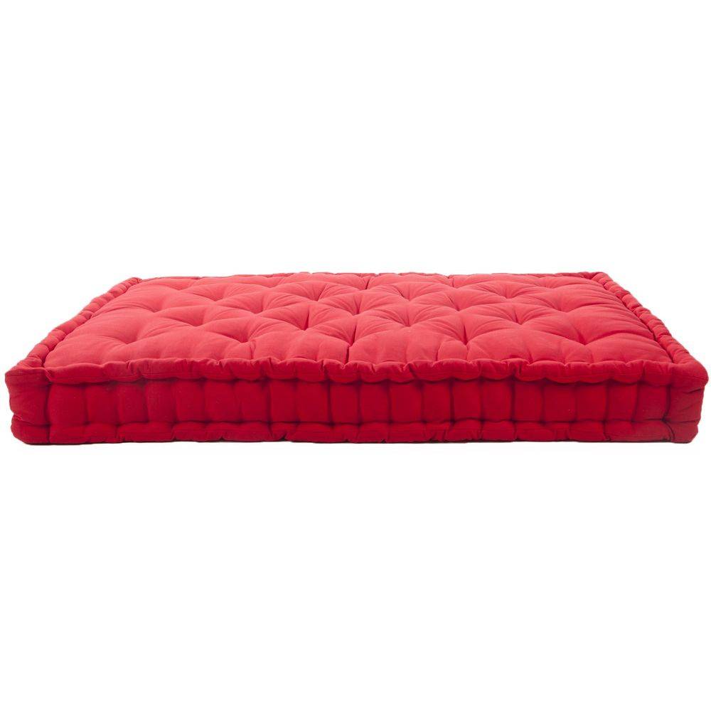 Jardindeco - Coussin de palette en coton coloré 120 x 80 cm Rouge - Image 3