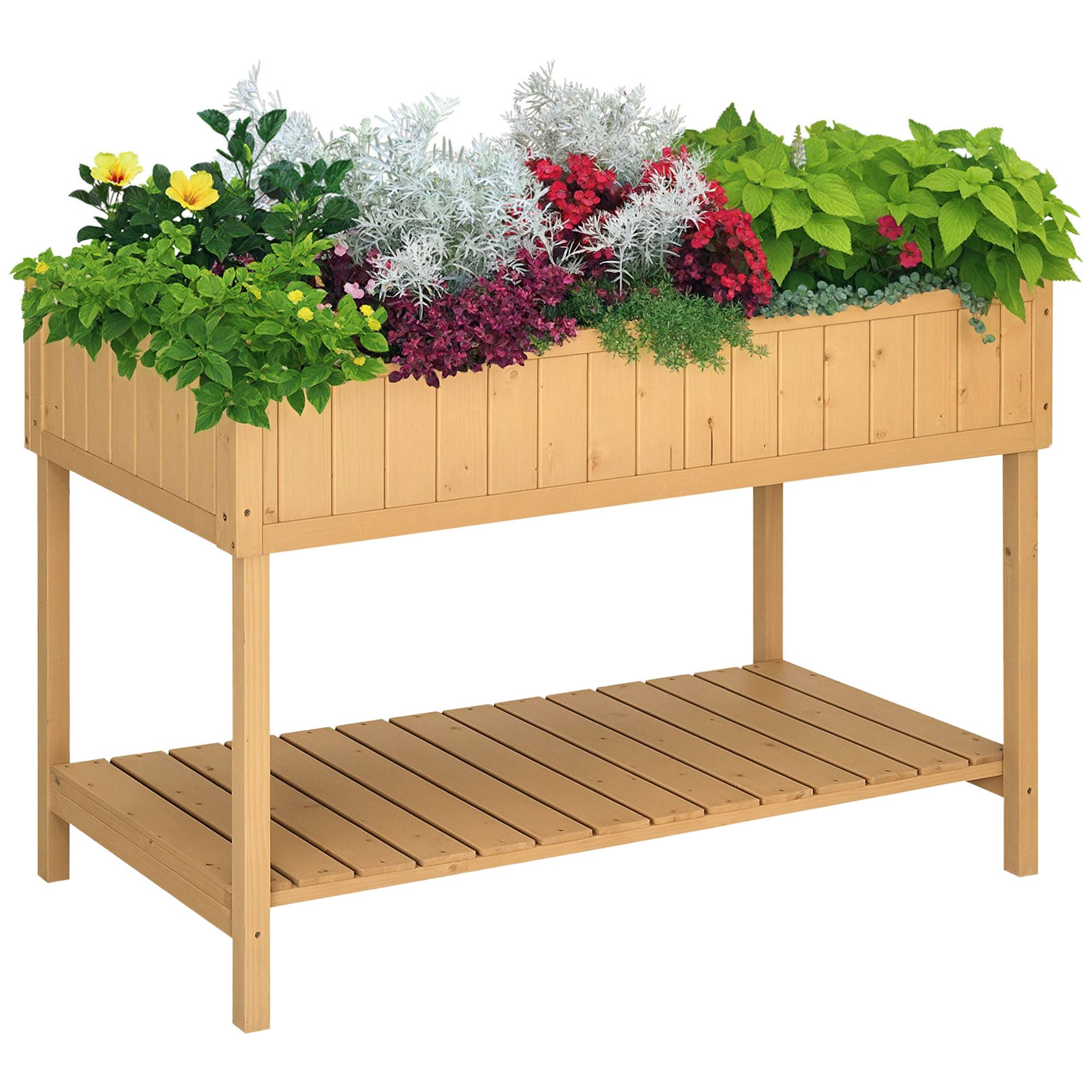 Carré potager sur pied bois naturel 110 x 46 x 76 cm - PANGIVO - Image 1