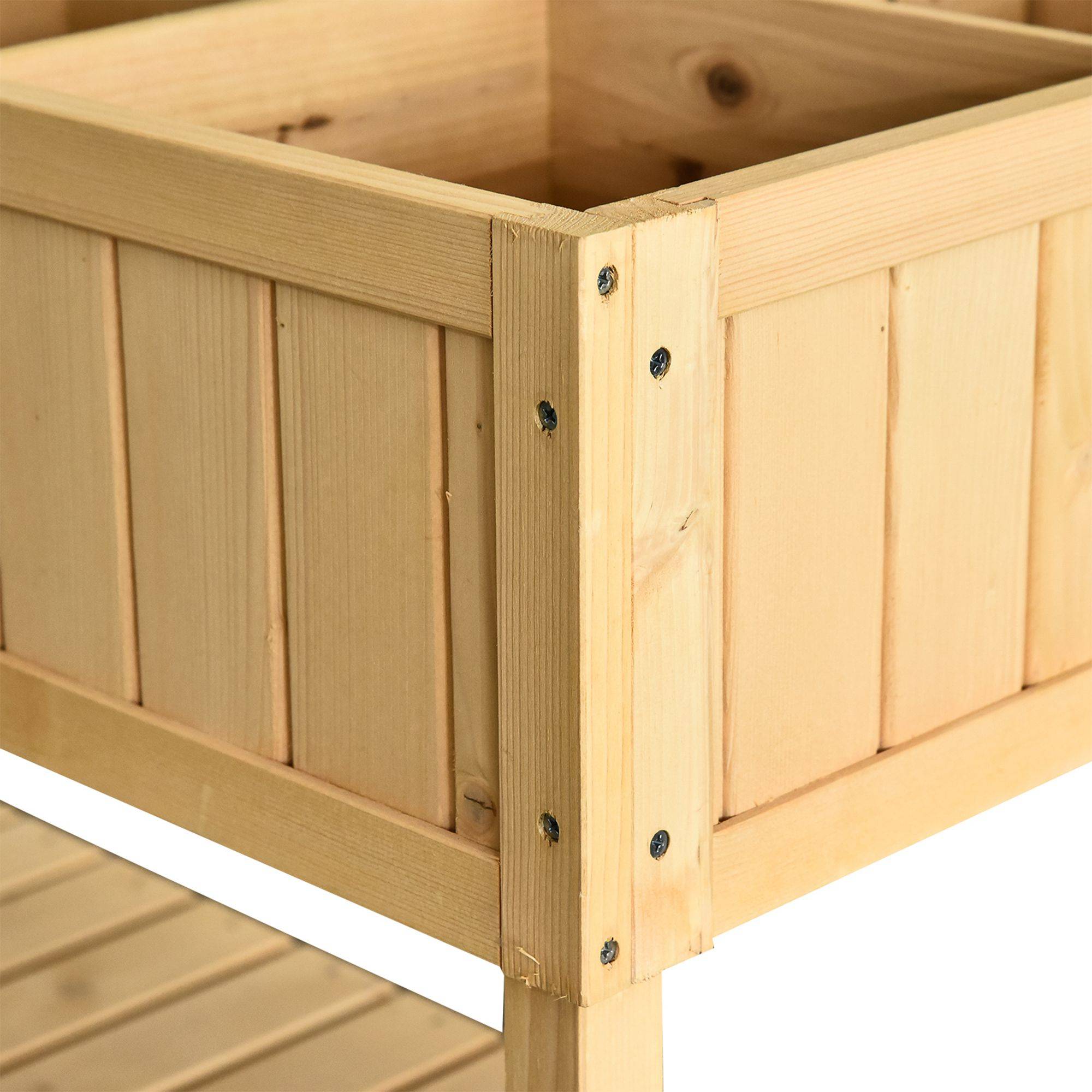 Carré potager sur pied bois naturel 110 x 46 x 76 cm - PANGIVO - Image 10