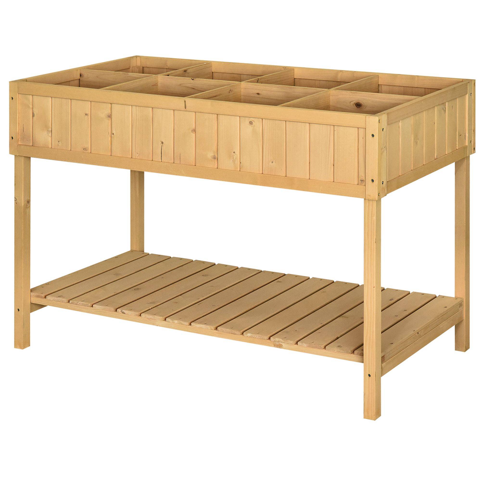 Carré potager sur pied bois naturel 110 x 46 x 76 cm - PANGIVO - Image 2