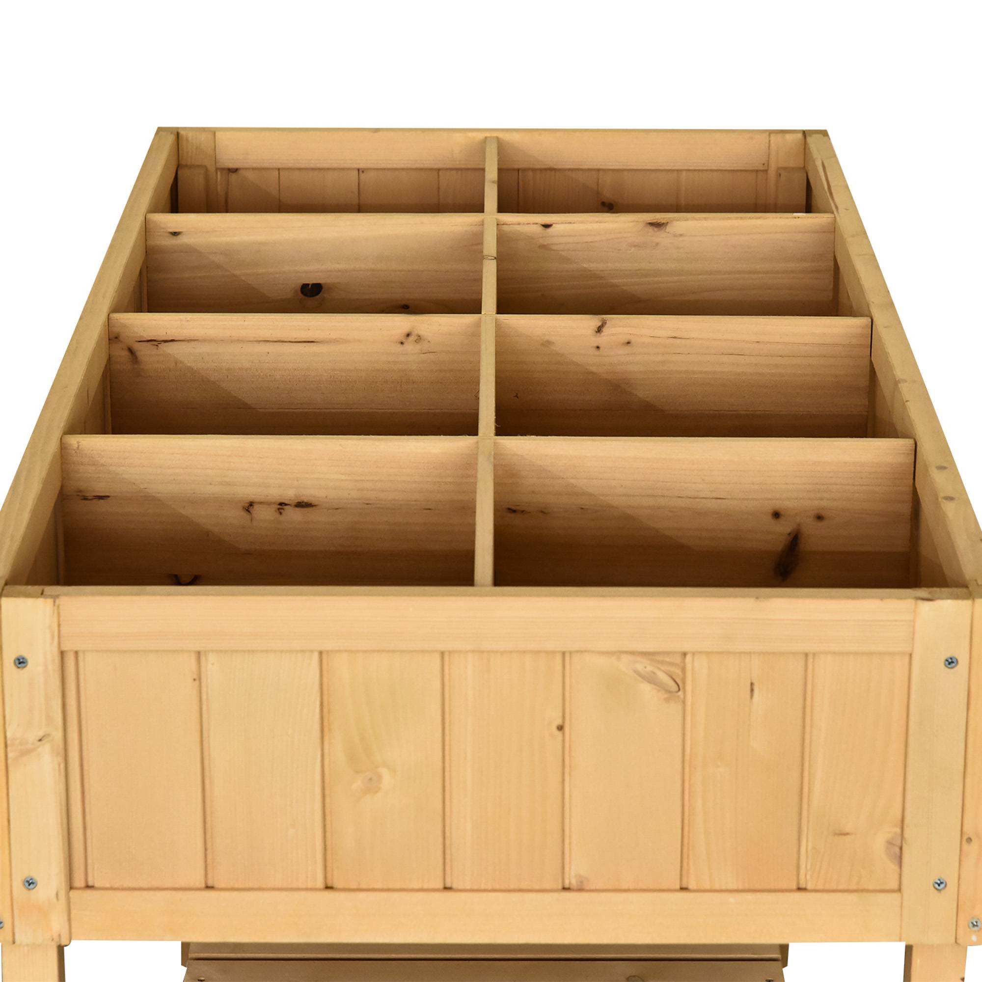 Carré potager sur pied bois naturel 110 x 46 x 76 cm - PANGIVO - Image 9