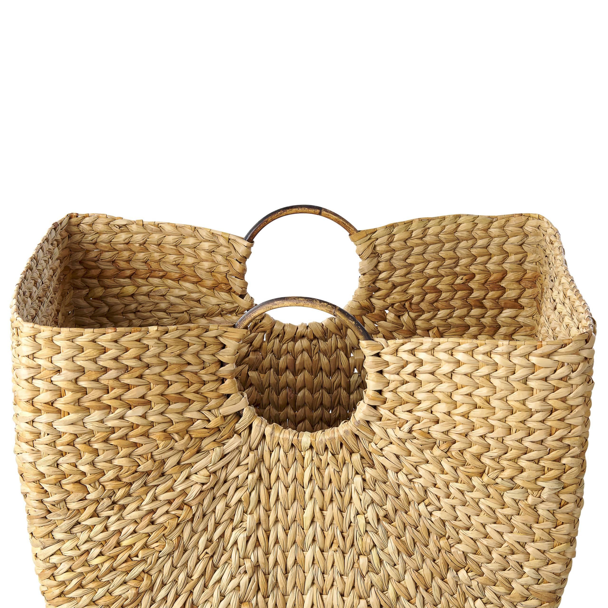 Beliani - Panier Naturel en Fibres de Jacinthe D'eau 51 cm Fait Main Rangement Intérieur Corbeille pour Linge Facile à Entretenir - Image 4