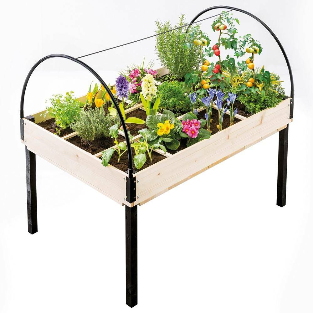 Jardinière sur pieds avec serre culture - 12 compartiments - TERRE JARDIN - Image 2