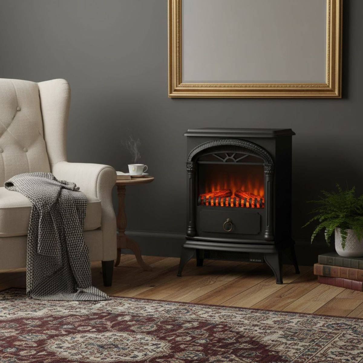 Cheminée électrique 1800W Effet flamme Chauffage d'appoint Santorin NIKLAS - Image 2