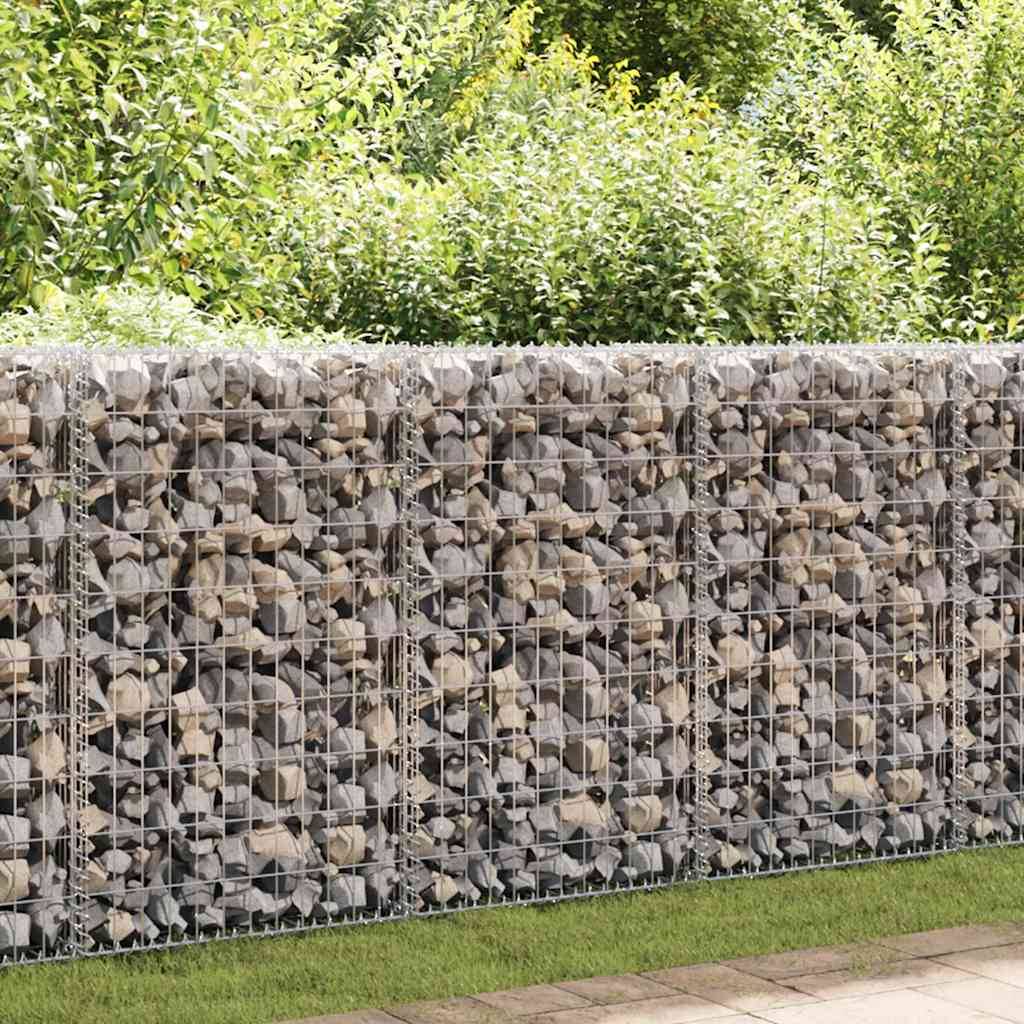 Cage Gabion Métallique Extérieur Décoration Paysagère Solide 150x60x100cm Argent - ComfortXL Outdoor Living - Image 1