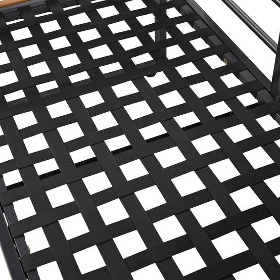 Salon jardin moderne 5-6 places : cadre fer galvanisé, accoudoirs bois, idéal balcon/terrasse - Image 8