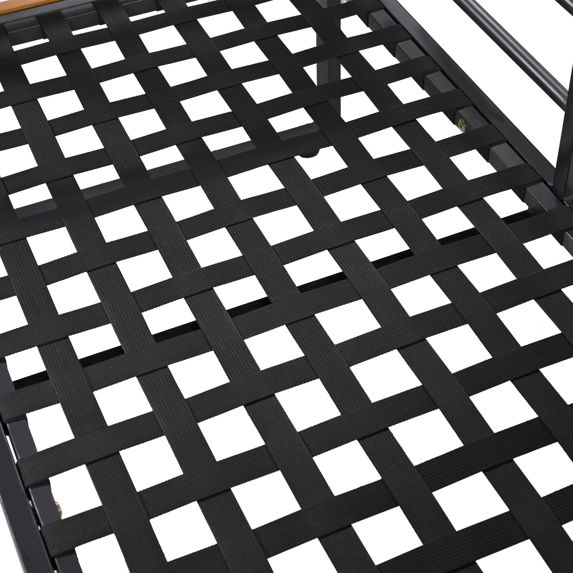 Salon jardin moderne 5-6 places : cadre fer galvanisé, accoudoirs bois, idéal balcon/terrasse - Image 8