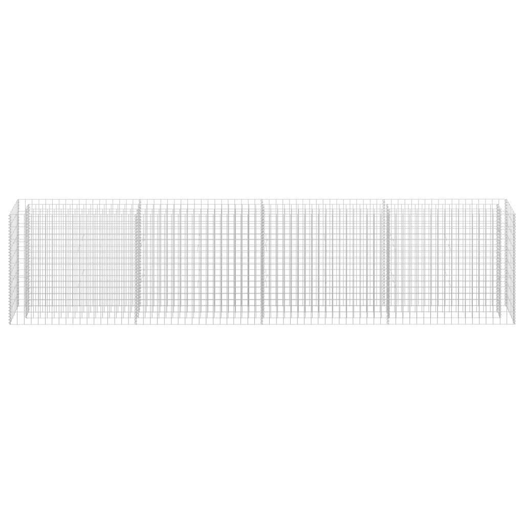 Jardinière lit surélevé plantes fleurs jardin à gabion acier galvanisé 360 x 30 x 90 cm - Image 2